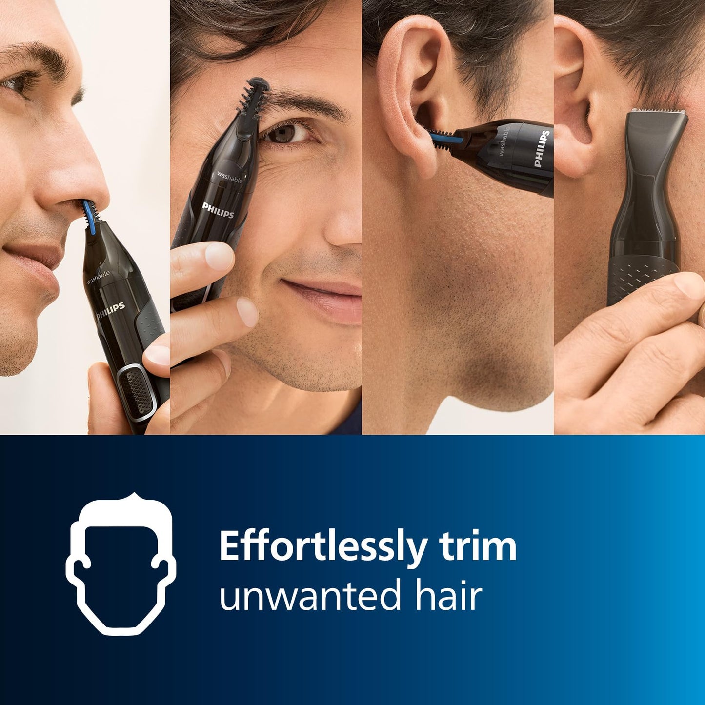 Philips Nasentrimmer 5000 Serie NT5650/16 Nasen Ohren Augenbrauen Trimmer PrecisionTrim Wasserdicht