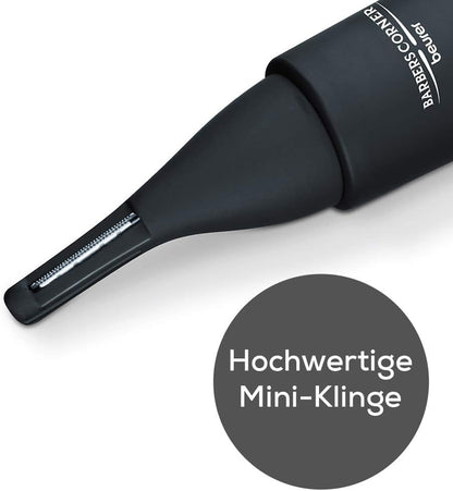 Beurer HR 2000 Präzisionstrimmer zur Korrektur und zum Trimmen von Augenbrauen, Nasen- und Ohrhaaren, inkl. Kammaufsatz und abnehmbarem Schneidaufsatz