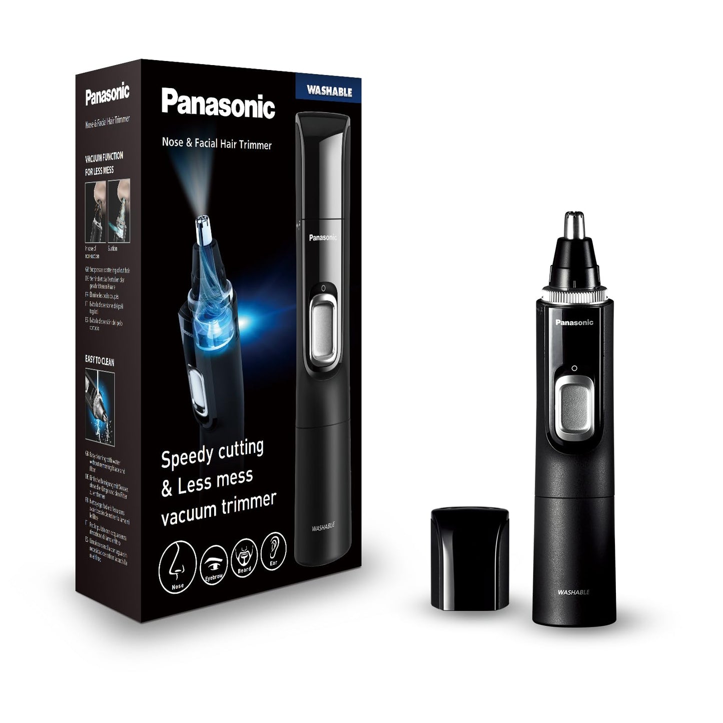 Panasonic ER-GN300-K503 Nasenhaarschneider Herren Nasen Ohren Augenbrauen Trimmer Wasserdicht Schwarz