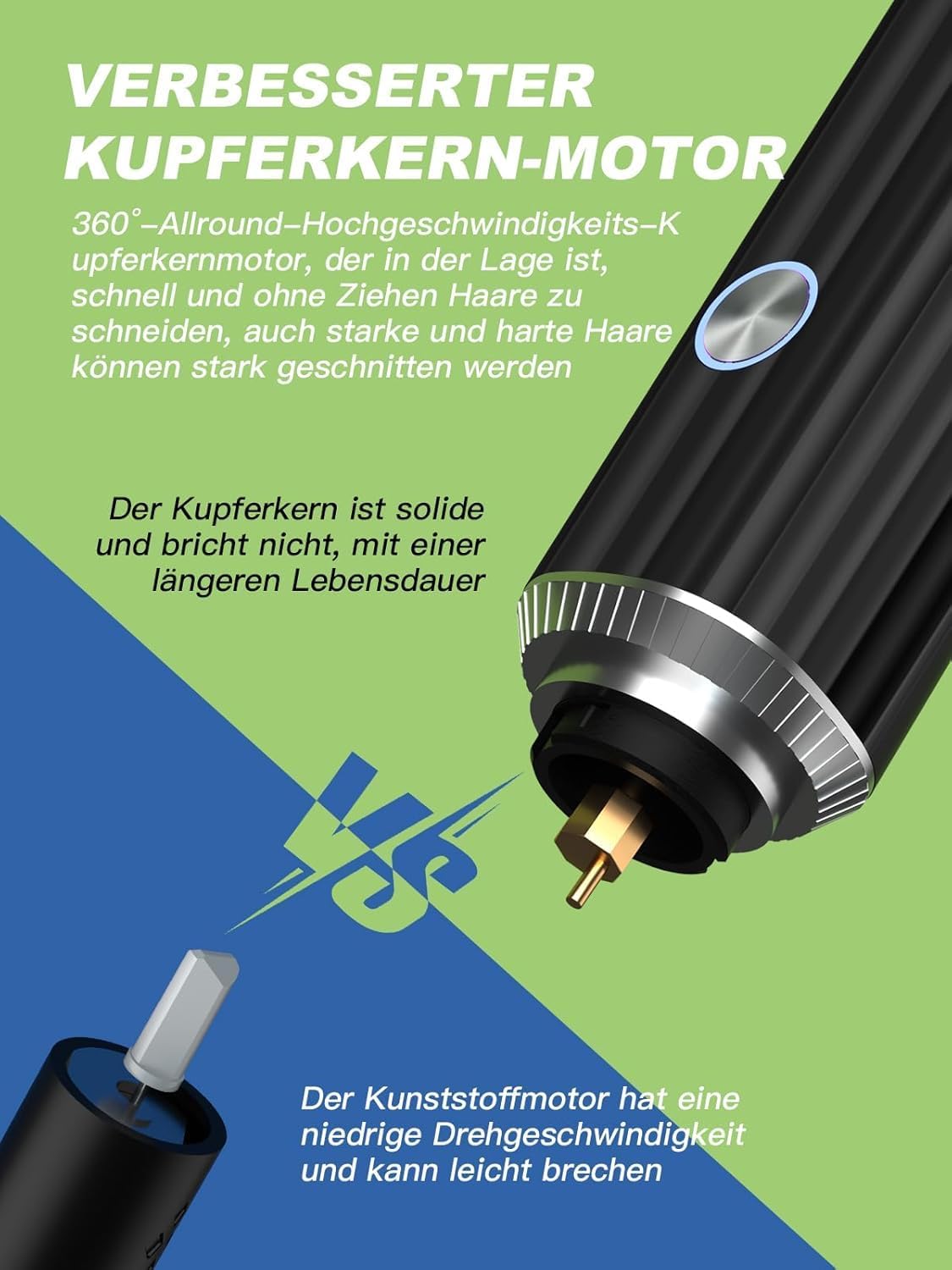 2in1 Nasenhaartrimmer Ohrhaartrimmer USB Wiederaufladbar LED Anzeige IPX7 Wasserdicht Schmerzfrei
