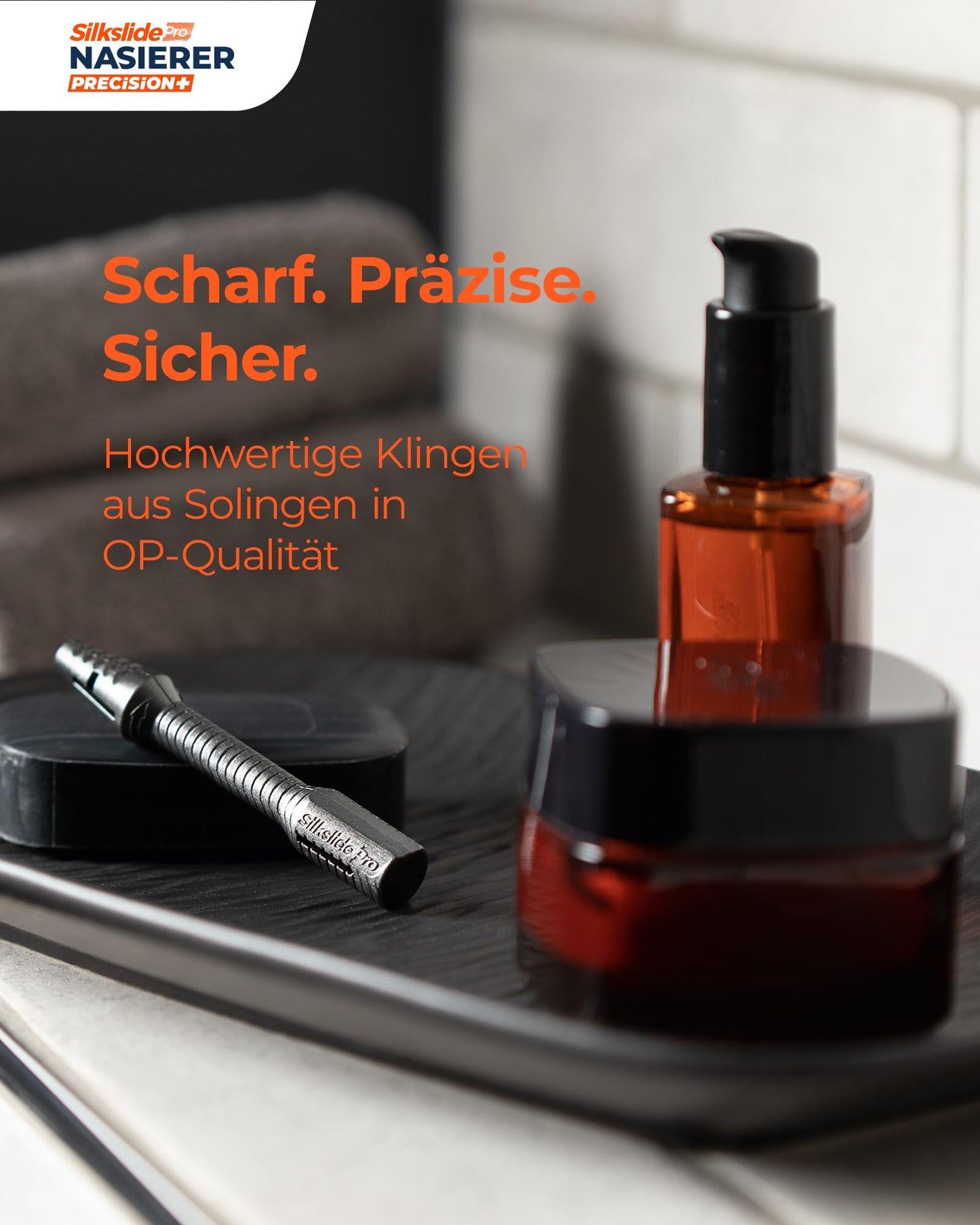 SilkslidePro Nasierer - Nasenhaartrimmer Herren - Nasenhaarentferner - Hochpräzise Klingen aus Solingen - mit Klingenschutz - ohne Strom & Batterie