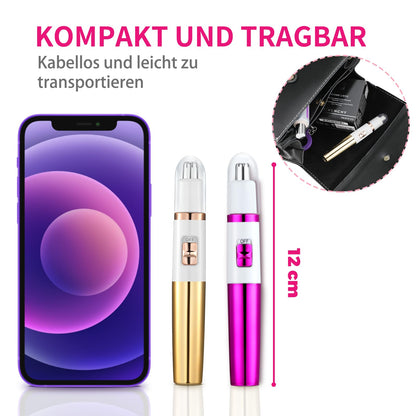 Nasenhaartrimmer Damen Schmerzlos Ohr & Gesichtstrimmer Augenbrauentrimmer Wasserdicht Rosa Lila