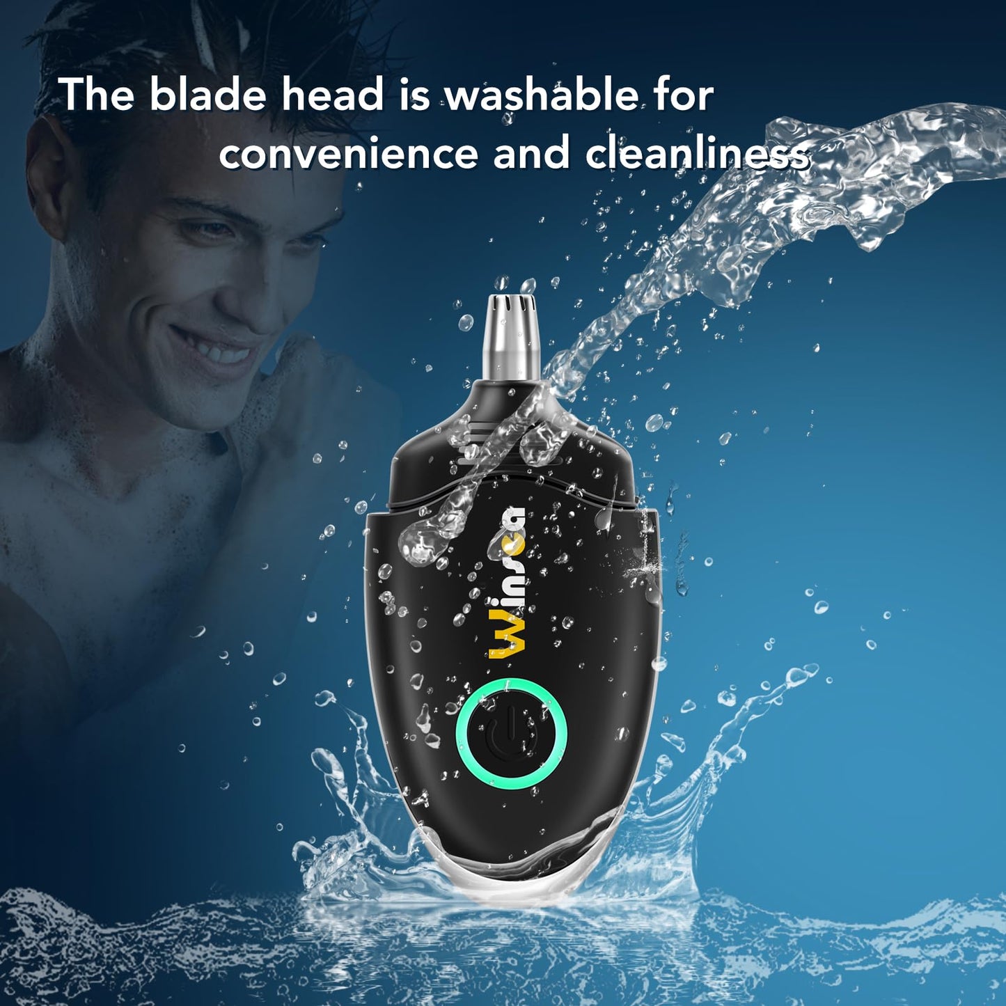 Winsea Ohren- und Nasenhaarschneider für Damen und Herren, Reisehaarschneider, hochpräziser Nasenrasierer, USB-wiederaufladbar, wasserdicht, sicherer und leiser Betrieb, Design