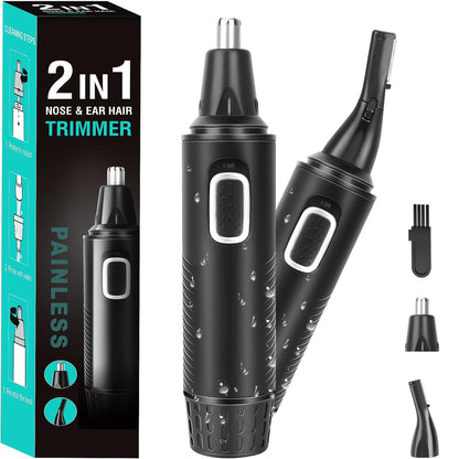 2in1 Nasenhaartrimmer Herren & Damen Ohrhaarschneider Augenbrauen Trimmer IPX7 Waschbar Schmerzlos